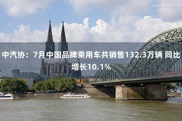 中汽协：7月中国品牌乘用车共销售132.3万辆 同比增长10.1%