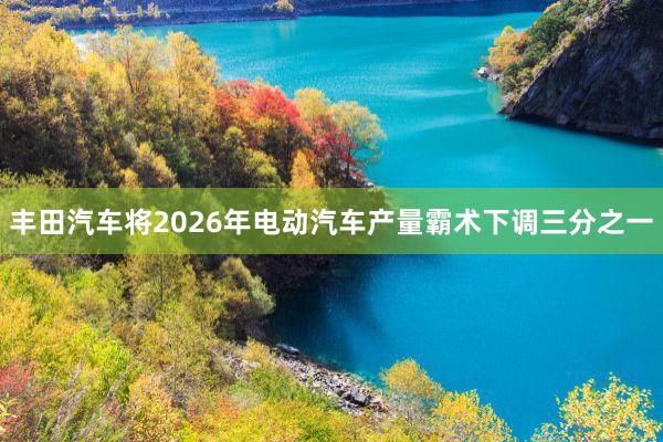 丰田汽车将2026年电动汽车产量霸术下调三分之一