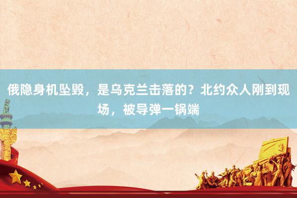 俄隐身机坠毁，是乌克兰击落的？北约众人刚到现场，被导弹一锅端