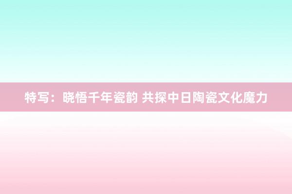 特写：晓悟千年瓷韵 共探中日陶瓷文化魔力