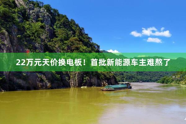 22万元天价换电板！首批新能源车主难熬了