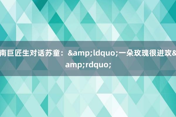 南巨匠生对话苏童：&ldquo;一朵玫瑰很进攻&rdquo;