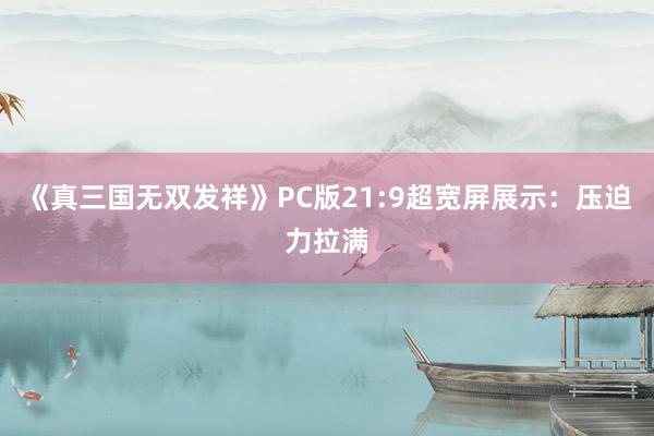 《真三国无双发祥》PC版21:9超宽屏展示：压迫力拉满