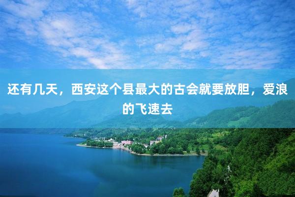 还有几天，西安这个县最大的古会就要放胆，爱浪的飞速去