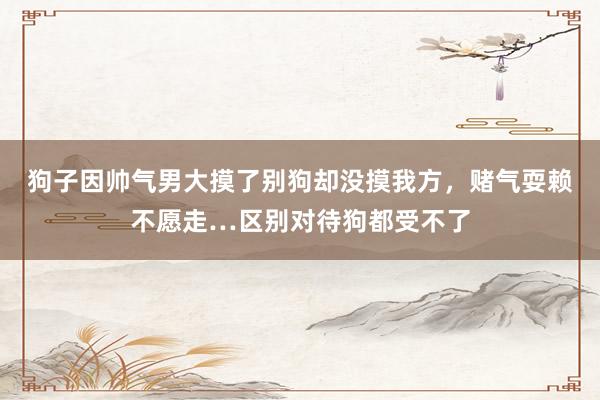 狗子因帅气男大摸了别狗却没摸我方，赌气耍赖不愿走…区别对待狗都受不了